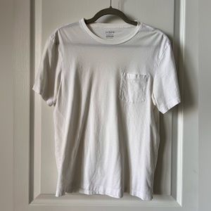 J Crew Slim-Washed Pocket T-shirt in White
